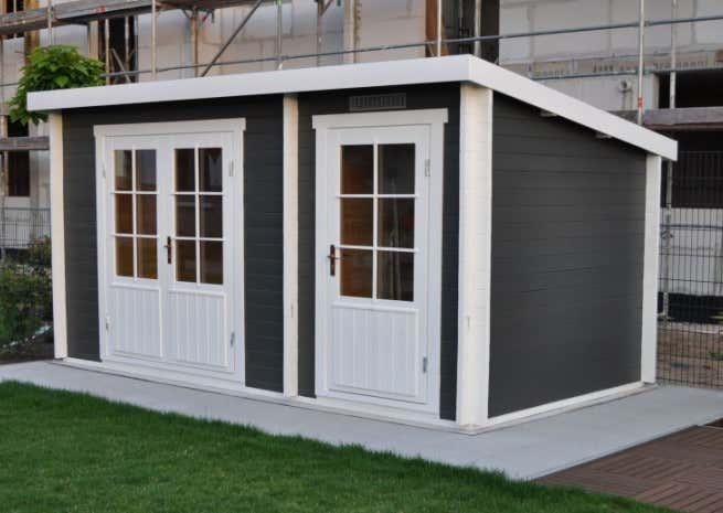 Photo du client: Poolhouse - Abri de jardin Maria toit monopente avec annexe