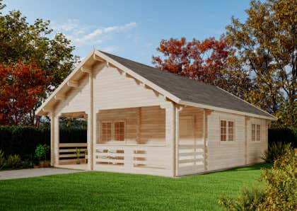 Chalet en bois Alpholz modèle Europa 70 avec mezzanine