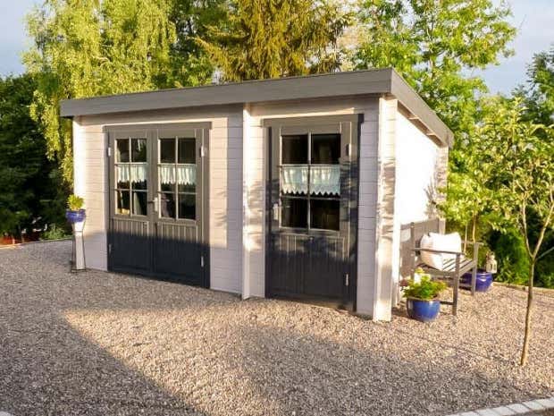 Photo du client: Poolhouse - Abri de jardin Maria toit monopente avec annexe