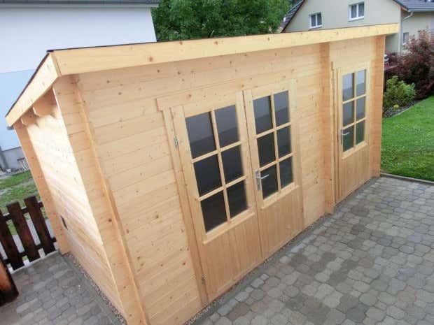 Photo du client: Poolhouse - Abri de jardin Maria toit monopente avec annexe