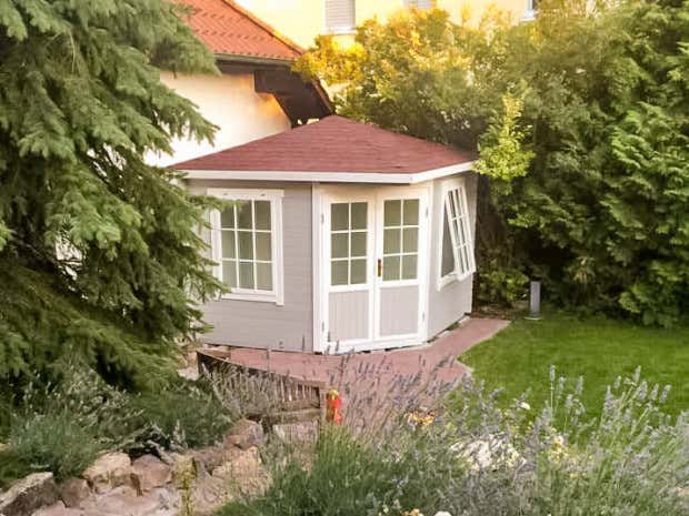 Photo du client: Abri de jardin pentagonal Monica