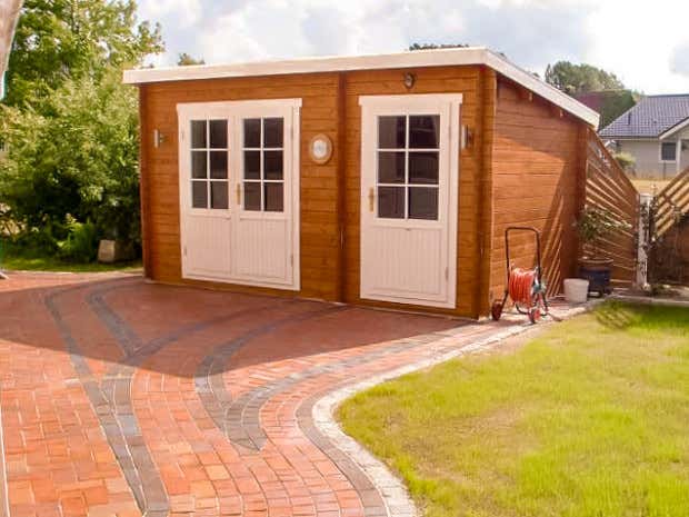 Photo du client: Poolhouse - Abri de jardin Maria toit monopente avec annexe