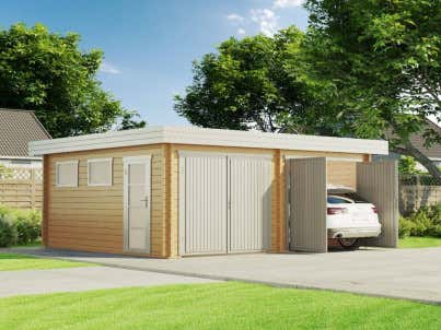 Chaletdejardin.fr Garage en Bois pour Une Voiture, superficie 24m2