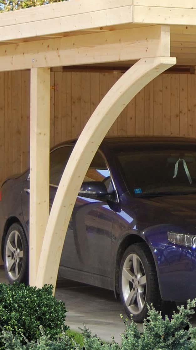 Arc en bois lamellé-collé pour les carports Palmako