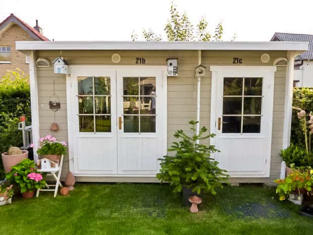 Photo du client: Poolhouse - Abri de jardin Maria toit monopente avec annexe