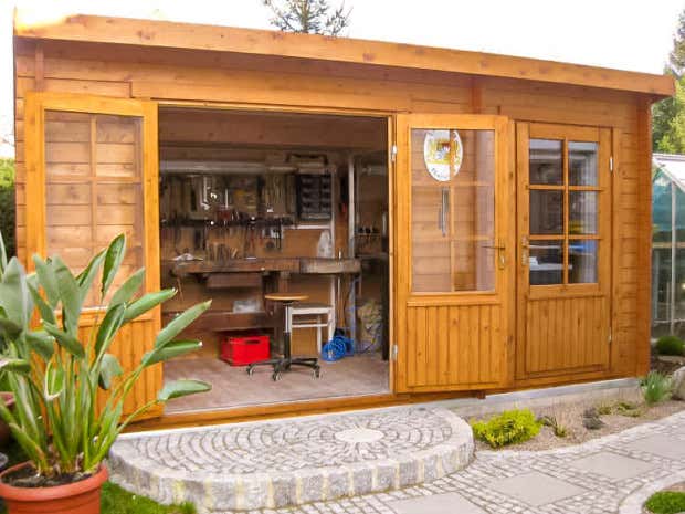 Photo du client: Poolhouse - Abri de jardin Maria toit monopente avec annexe