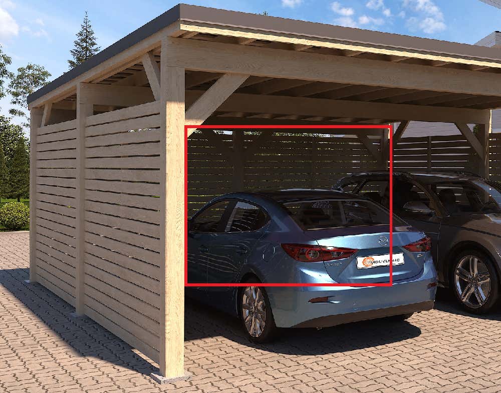 Module de paroi arrière pour carport double Ville L 700 x P 600 cm