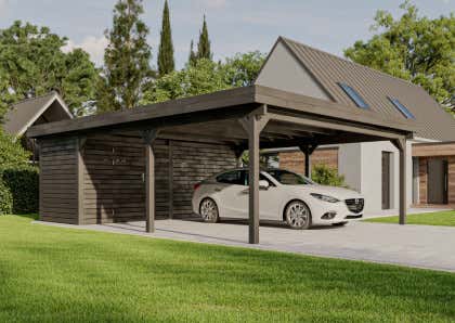 Carport double Alpholz Henri - Gris